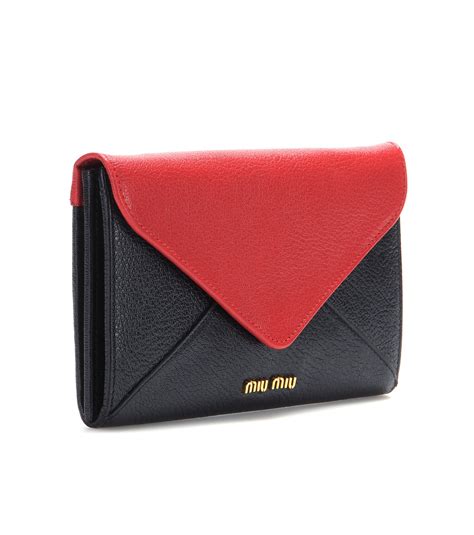 black miu miu wallet with pink and red interior|Black/red Small Patent Leather Wallet .